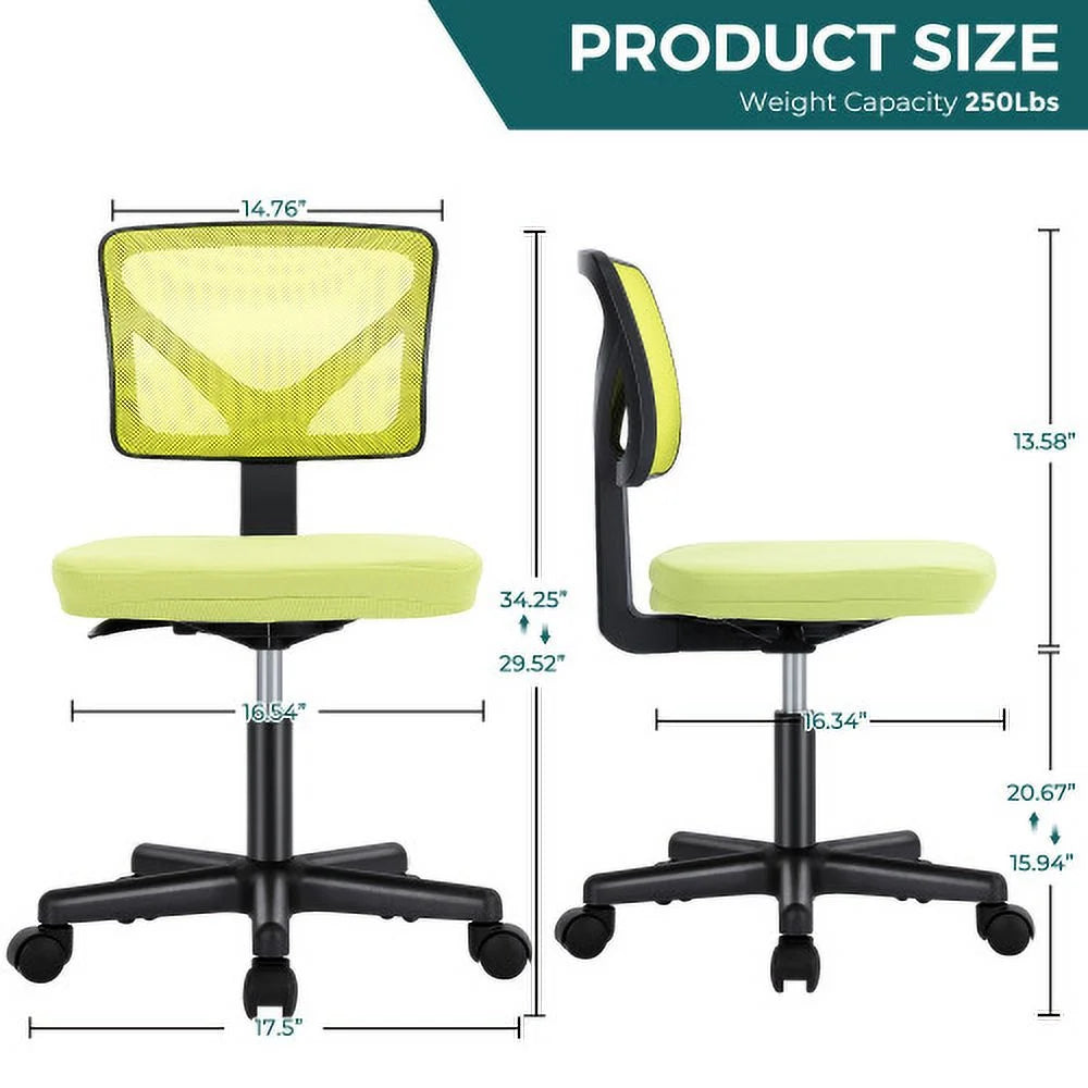 Armless Desk Chair with Lumbar Support T7171