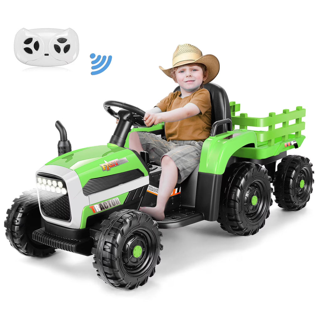 Green 12V 7AH Electric Tractor Ride on Car with Trailer J279608