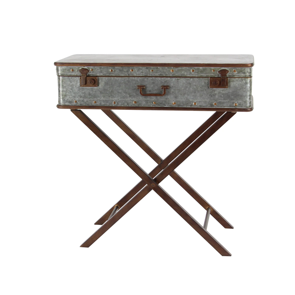 32" x 32" Gray Metal Accent Table E6762