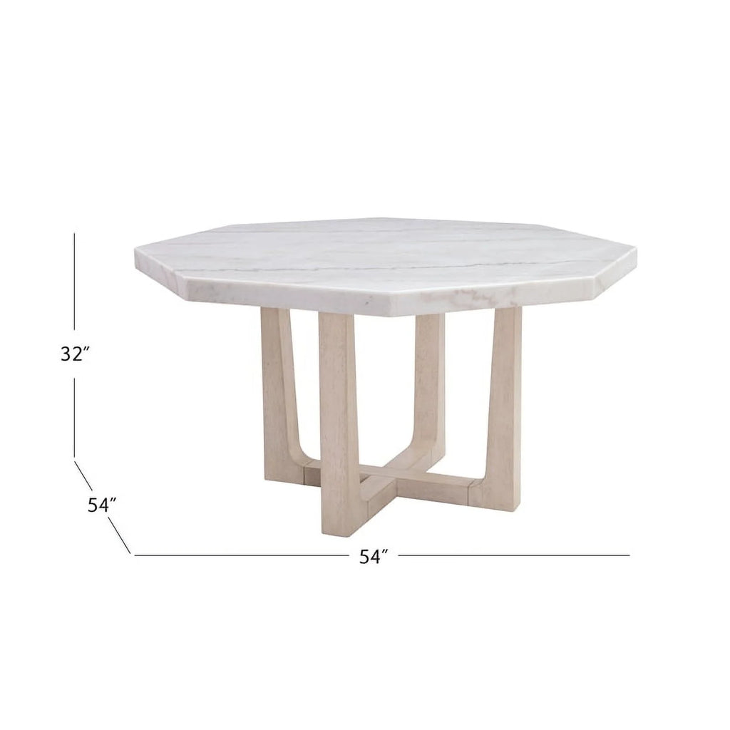 White Marble Top Wood Dining Table B704