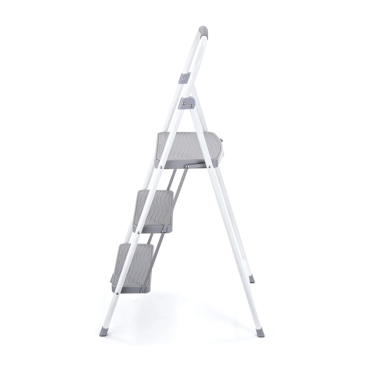 3 Step Folding Steel Step Stool, White F83174