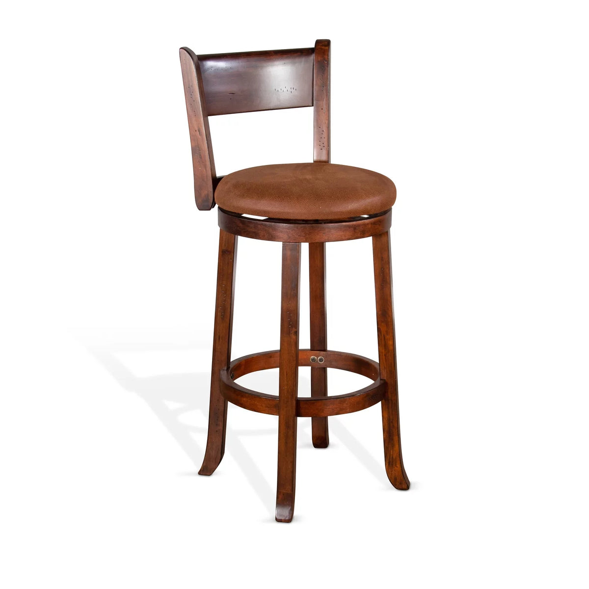 Mahogany Wood Swivel Barstool V705