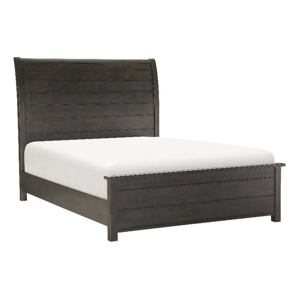 California King Sleigh Bed in Dark Cherry H4997