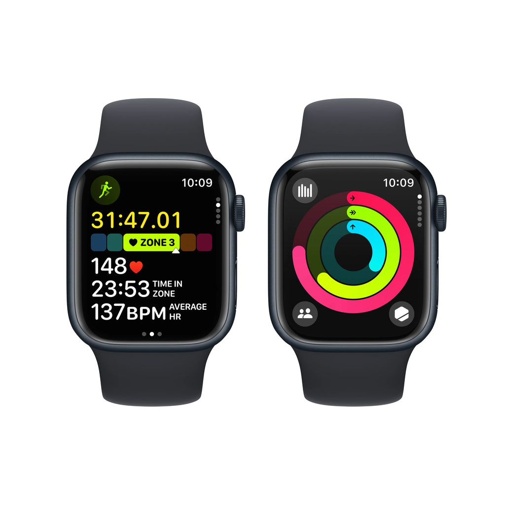 Apple Watch Series 9 GPS + Cellular 41mm Midnight Aluminum Case with Midnight Sport Band - M/L G374131