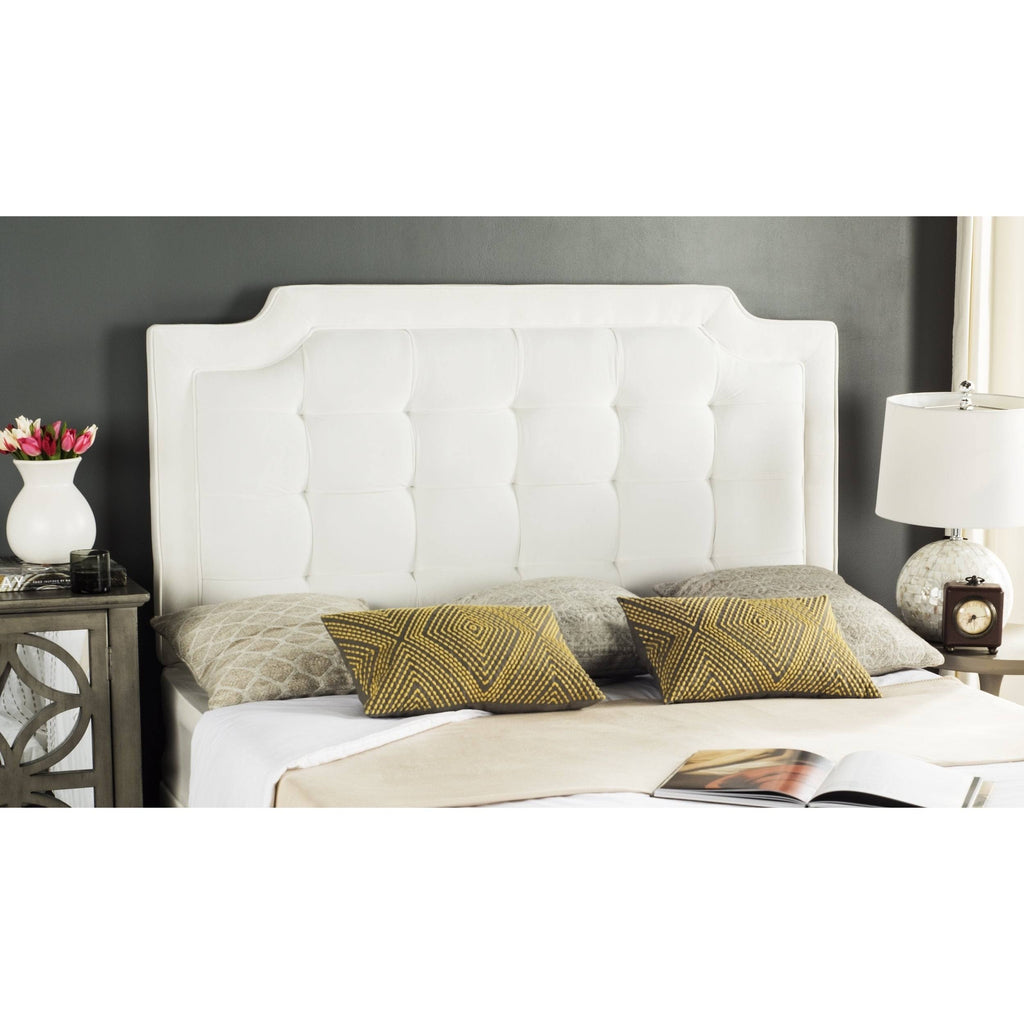 White Tufted Velvet Headboard T65644