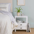 White Acacia Wood Square Accent Table X69114