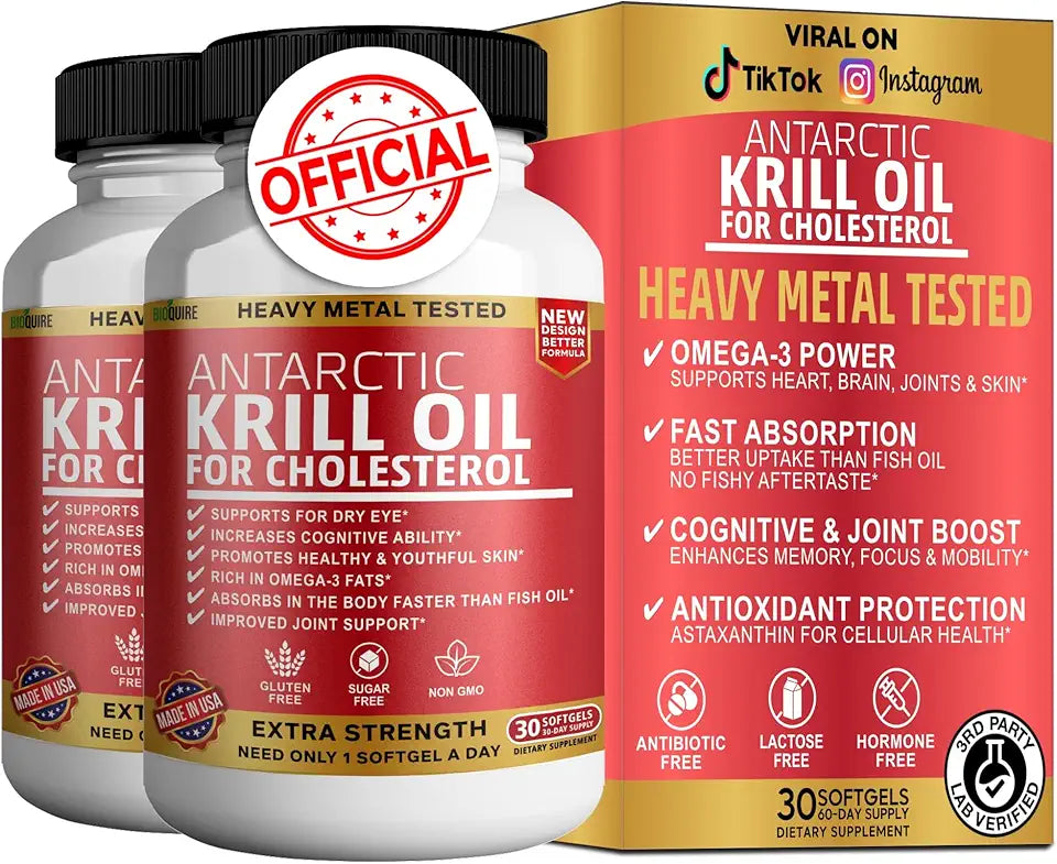 Krill Oil 500mg Omega-3 EPA DHA Astaxanthin 30 Softgels G70162