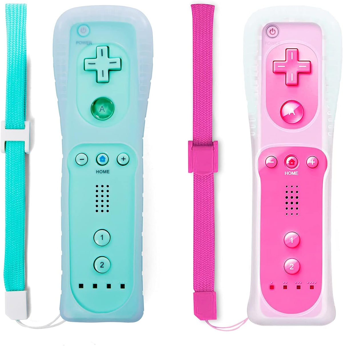 2 Pack Wii Wireless Controller with Silicone Case and Wrist Strap M3706