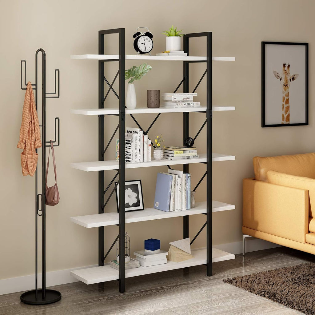 White 5 Tier Bookshelf T400