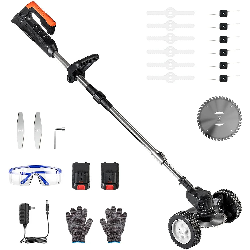 Cordless Electric Lawn Trimmer Weed Wacker 21V Grass Trimmer Lawn Edger P6111
