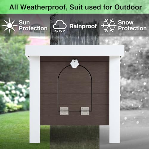 Weatherproof Insulated Small Animal House with Openable Roof, Elevated Feet, Brown B2063