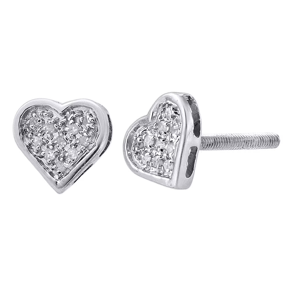 Sterling Silver Heart Stud Earrings D842