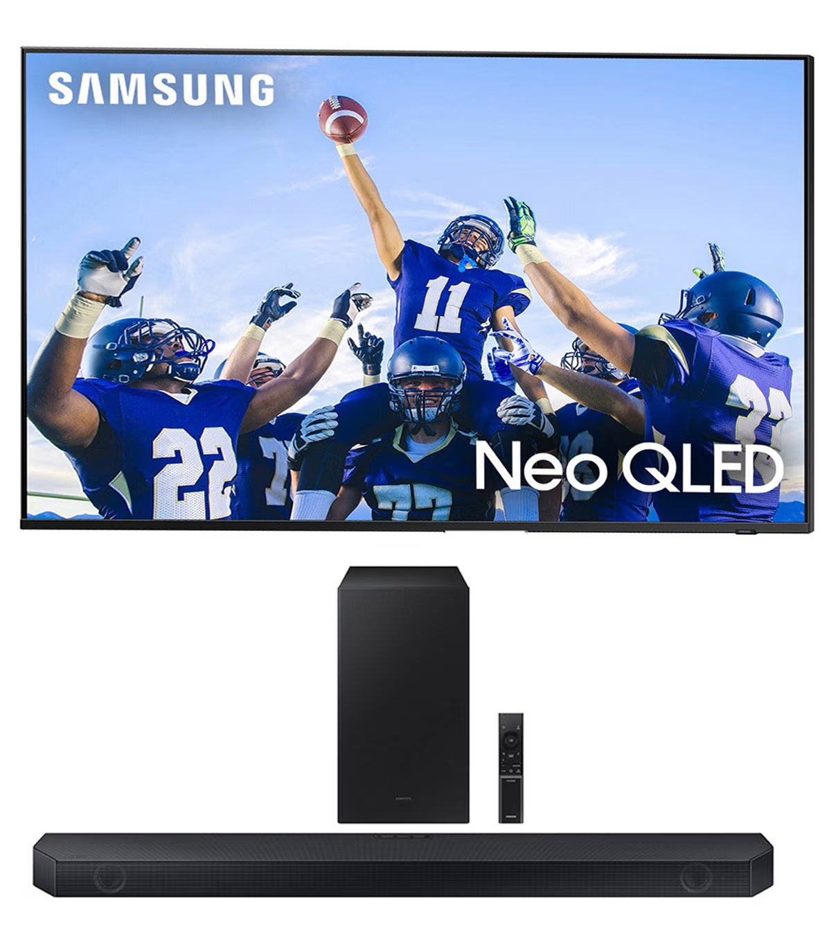 43 Inch Neo QLED Smart TV with 4K Upscaling and 3.1.2ch Soundbar with Subwoofer with Dolby Atmos I380
