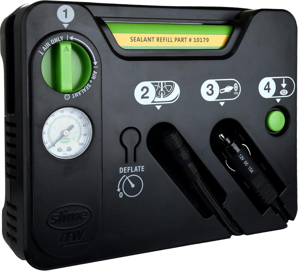 Flat Tire Puncture Emergency Kit with Sealant and Tire Inflator Pump F227