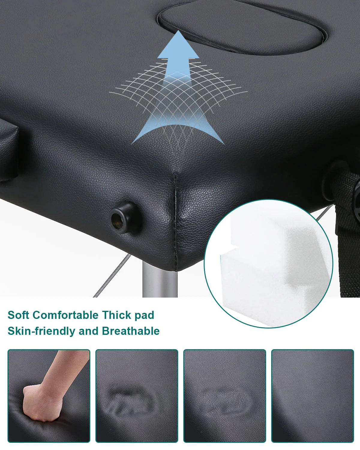 Portable 84 Inch Adjustable Folding Massage Table Black U1250