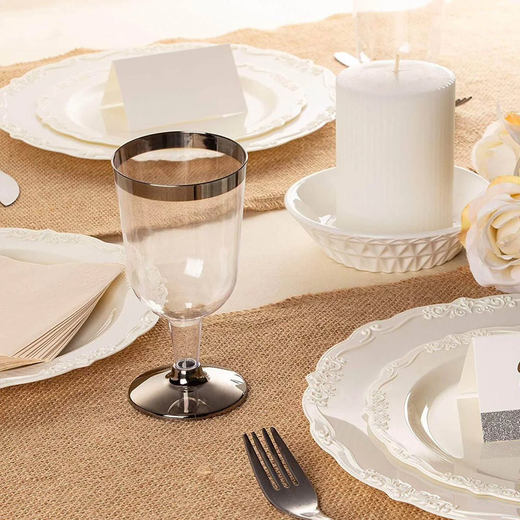 55 Pcs 6oz Disposable Plastic Wine Glass Y772