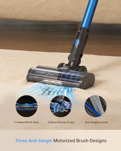 400W Lightweight Cordless Stick Vacuum with Detachable Battery (Blue) S51829