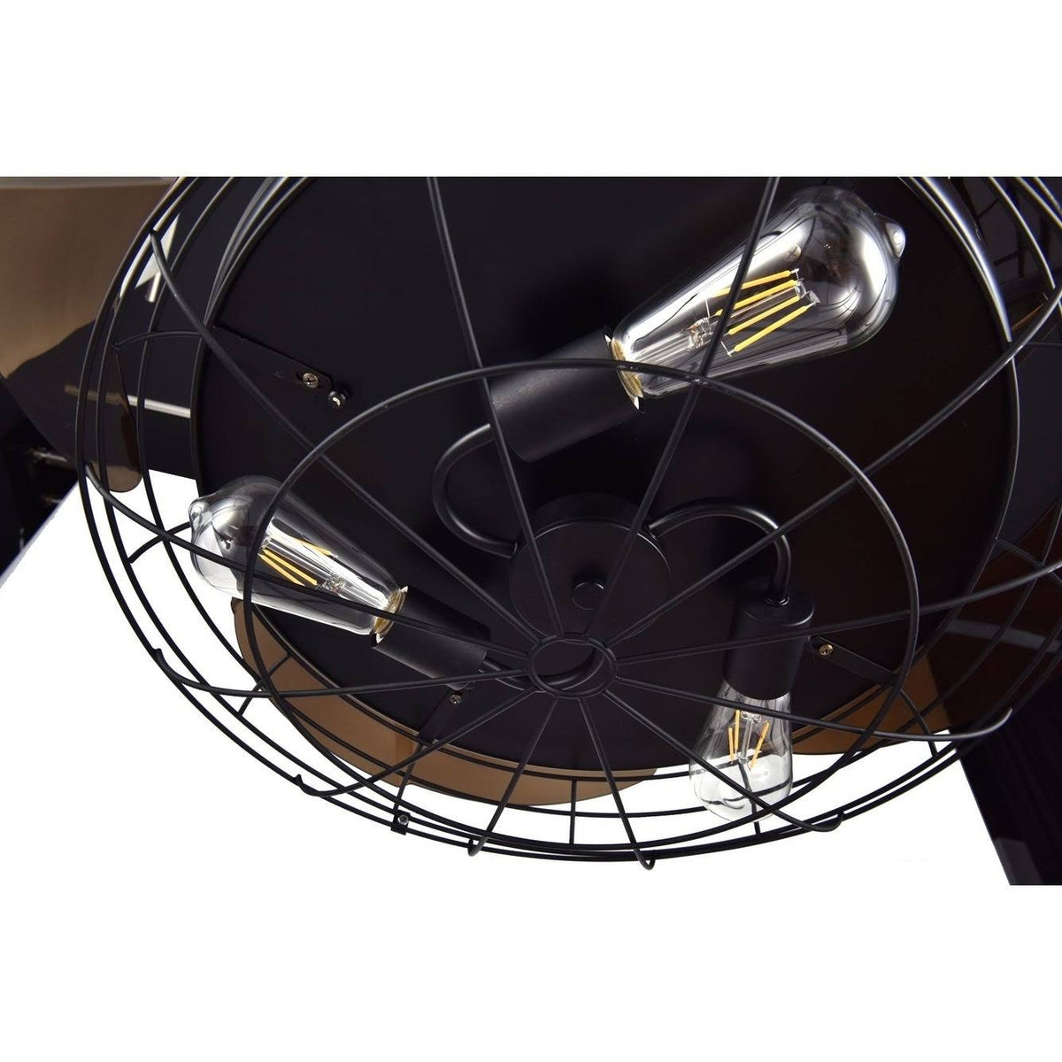 Black Retractable Ceiling Fan with Cage X507