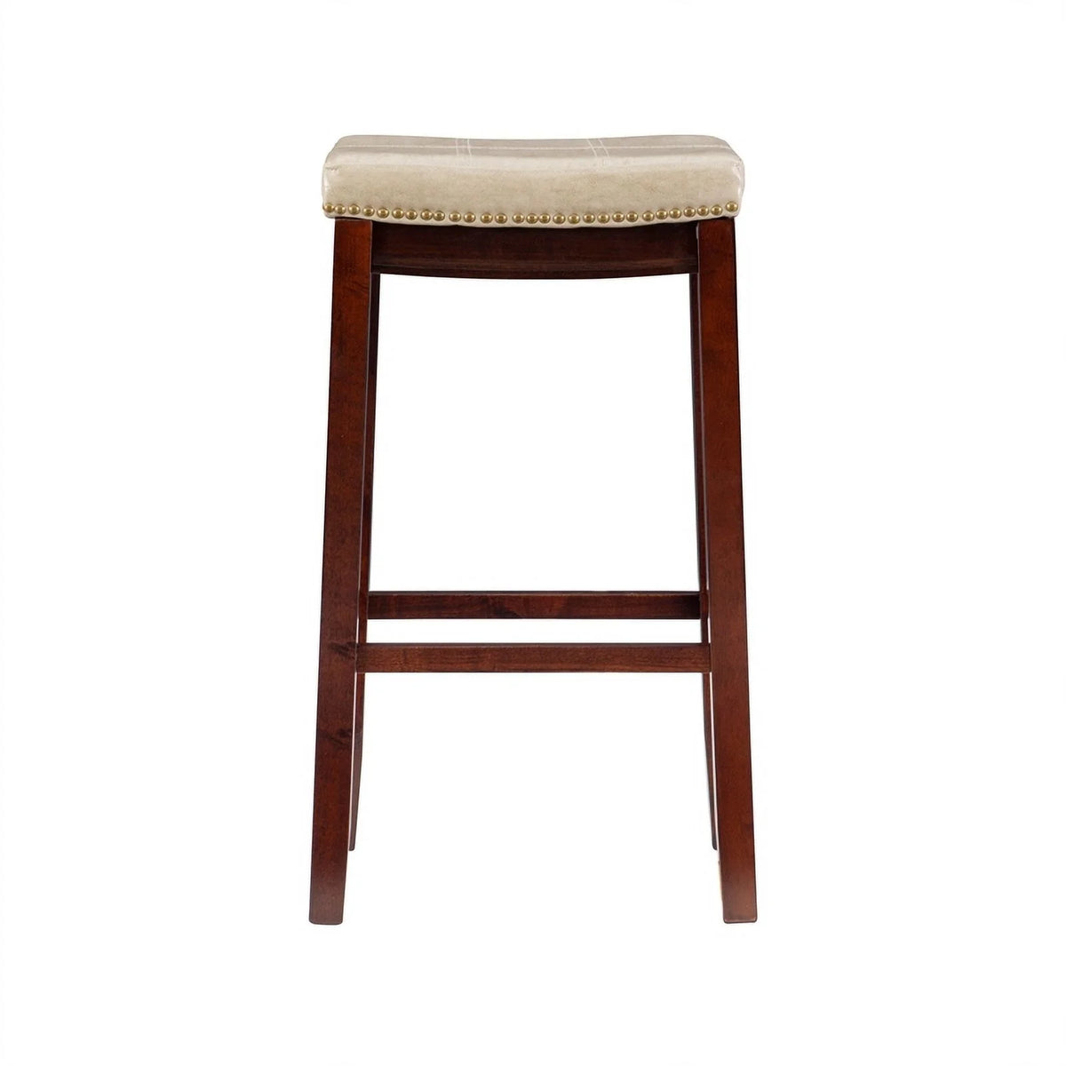Beige Wood Faux Leather Bar Stool P29157