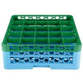 Green 25 Compartment Glass Rack with 2 Extenders Q8302