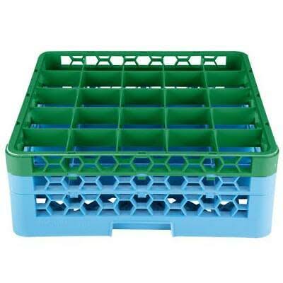 Green 25 Compartment Glass Rack with 2 Extenders Q8302
