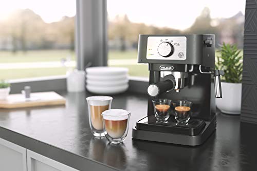 Compact Manual Espresso Machine, 15 Bar Pump Pressure, Tamper Included C8556
