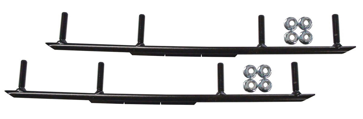 Yellow XT Snowmobile Skis with 6" Round Bars Complete Kit H404