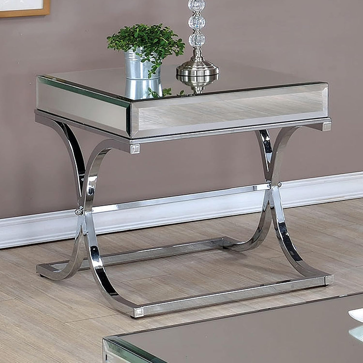 Chrome Black 2-Piece Accent Table Set R63187