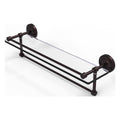 22 in. Gallery Glass Shelf with Towel Bar Antique Bronze Q950480
