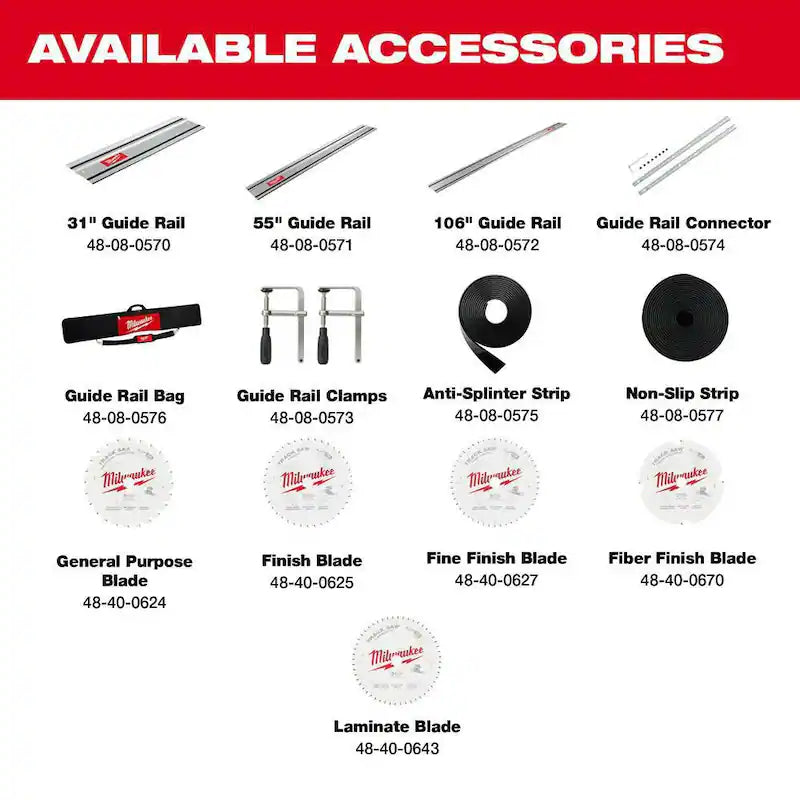 18V Brushless Cordless 6-1/2 in. Plunge Track Saw Kit with 55 in. Guide Rail W488014