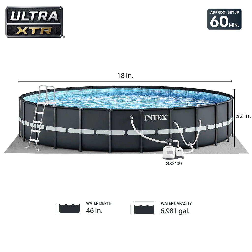 18Ft x 52In Above Ground Swimming Pool Set with Pump J531