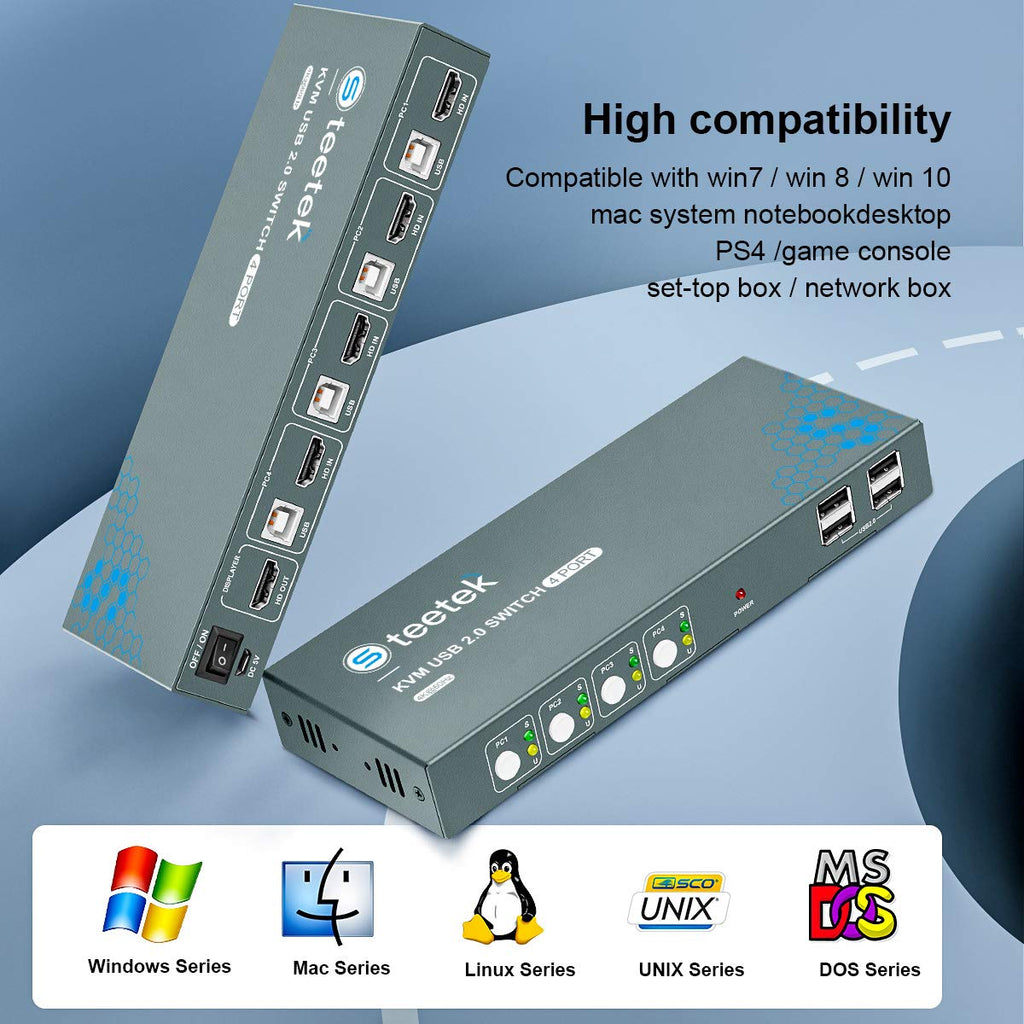 HDMI 4 Port 4K@60Hz USB KVM Switch with Cables A29584