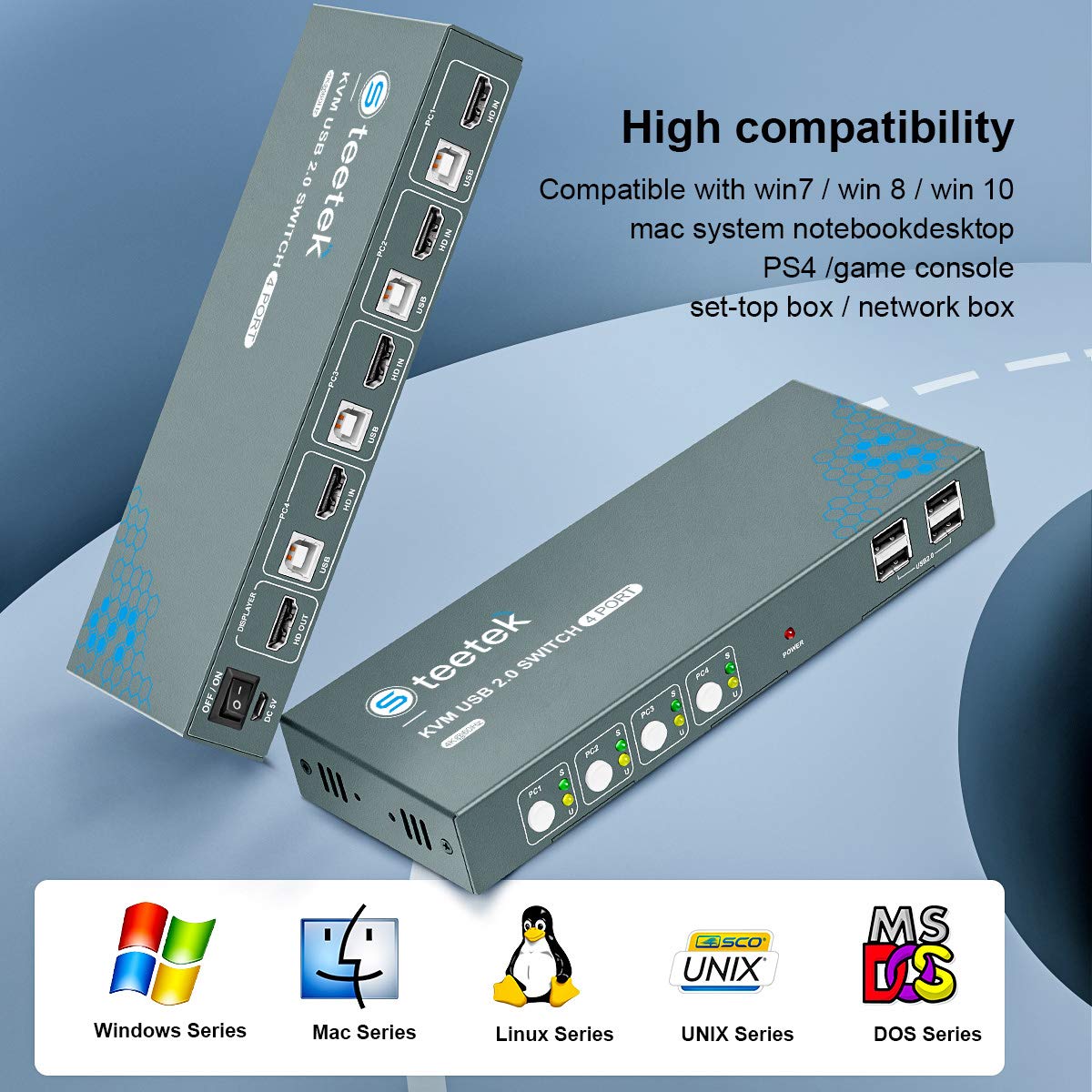 HDMI 4 Port 4K@60Hz USB KVM Switch with Cables A29584