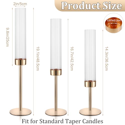 Black Glass Taper Candlestick Holders Set of 6 Q735328