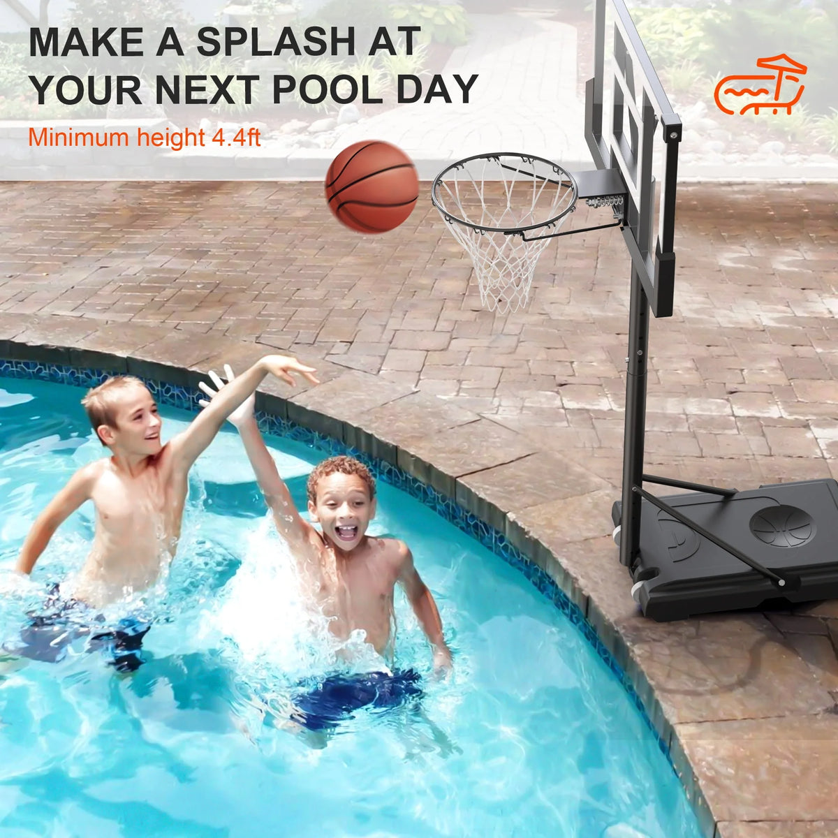 Portable Basketball Hoop with Wheels Height Adjustable E1998