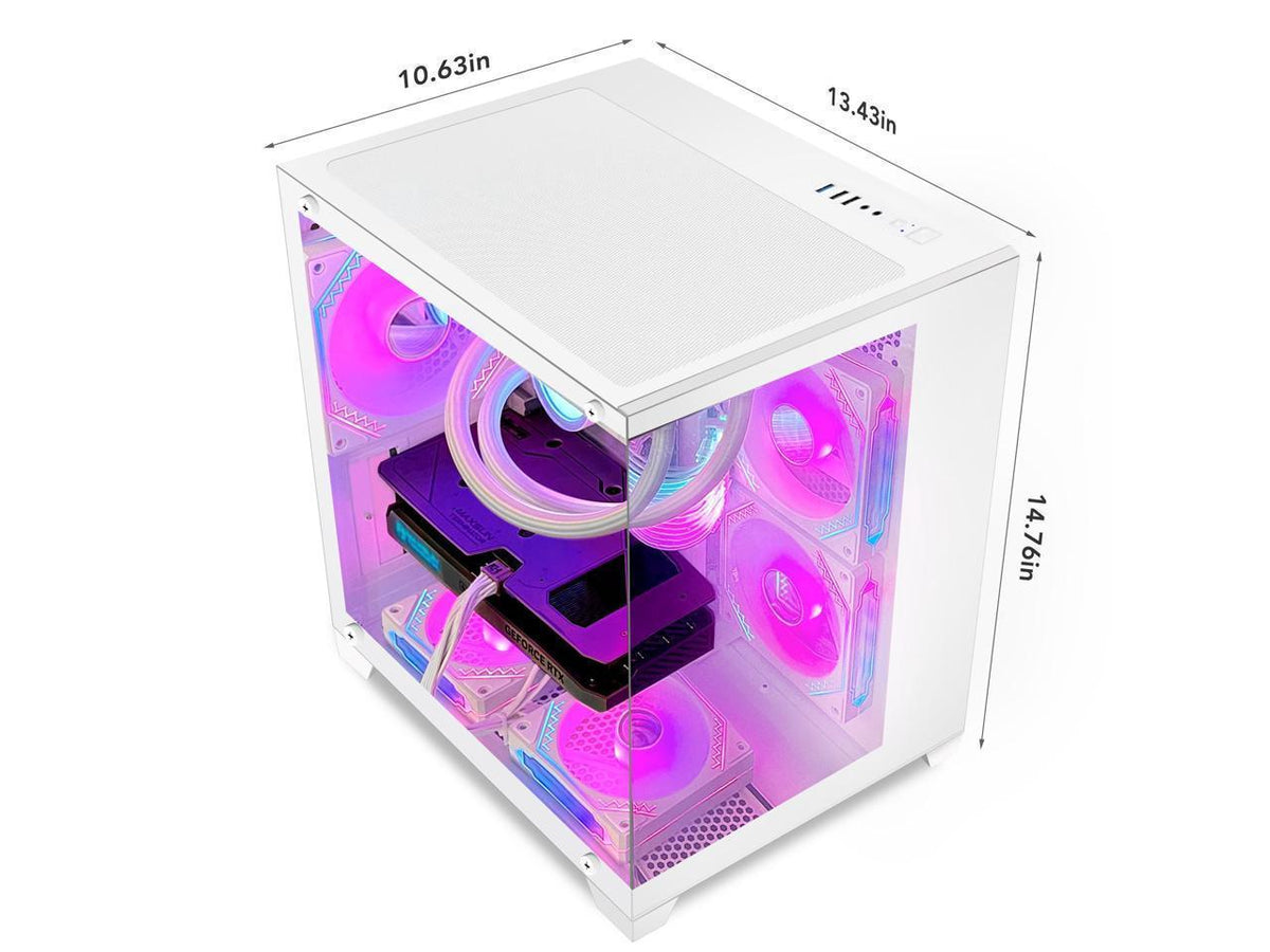White Gaming Desktop PC with Liquid Cooler E3313