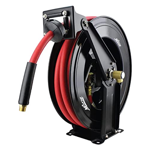 Steel Dual Arm Air Hose Reel (1/2" x 50 ft.) and Air Leader Hose (1/2" x 6 ft.) C513085