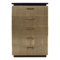 5-Drawer Wood Chest in Black/Gold O10691