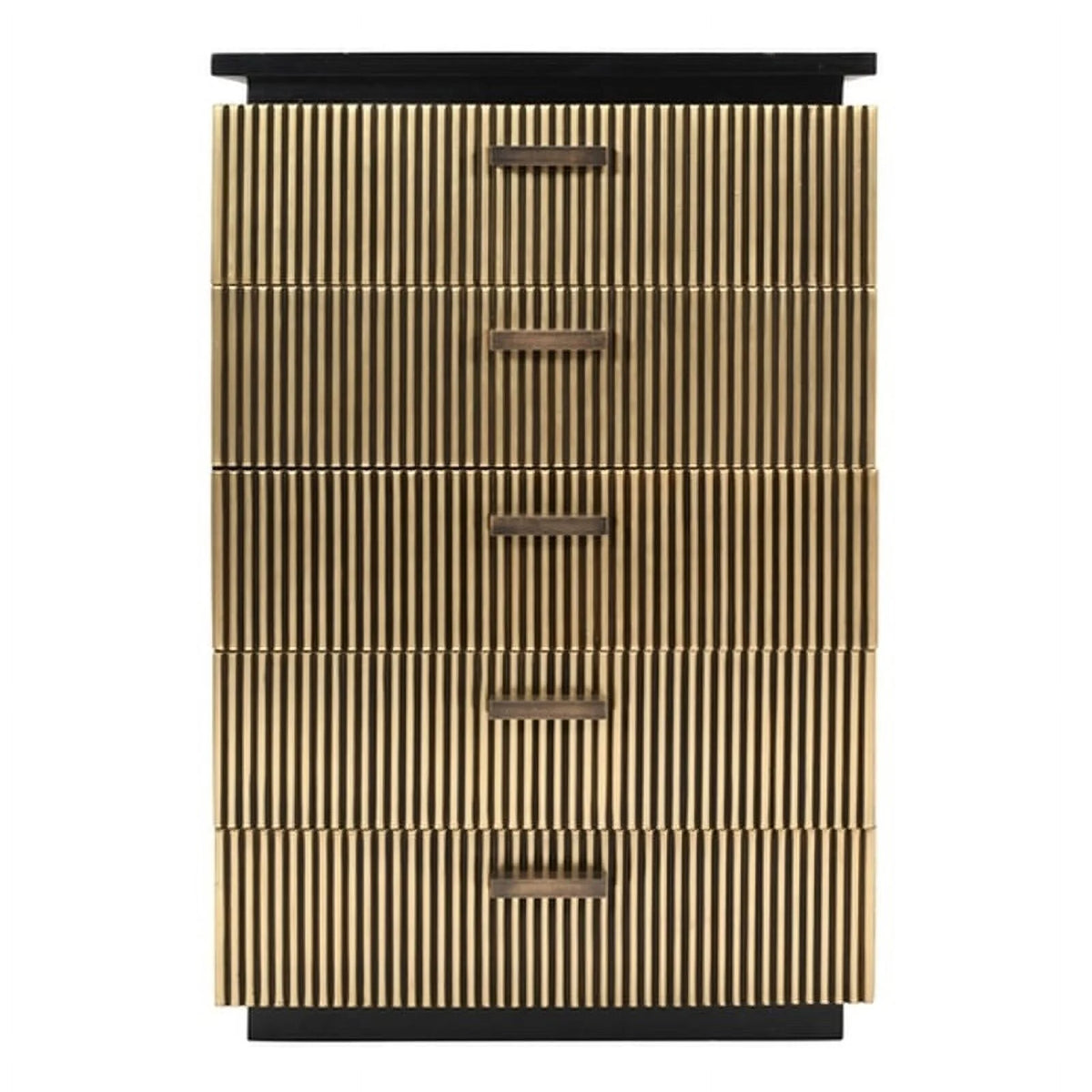 5-Drawer Wood Chest in Black/Gold O10691