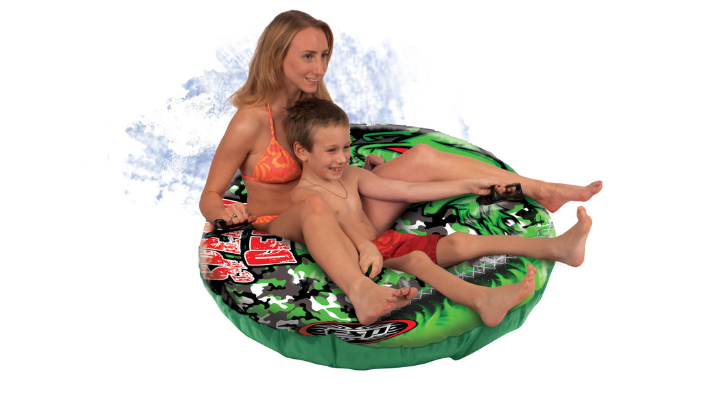 50" Two Rider Inflatable Snow Tube Sled with Grab Bars F5005
