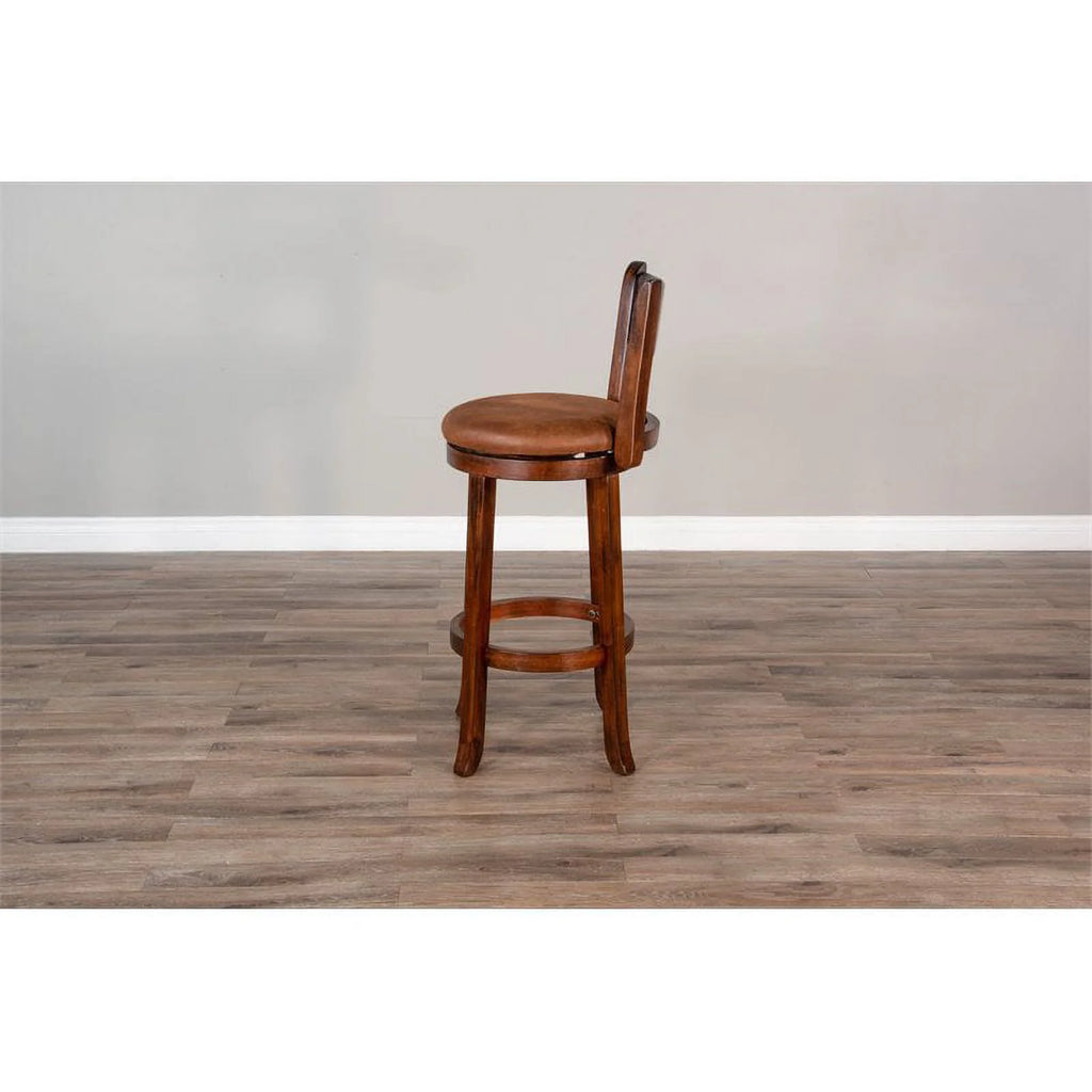 Mahogany Wood Swivel Barstool V705