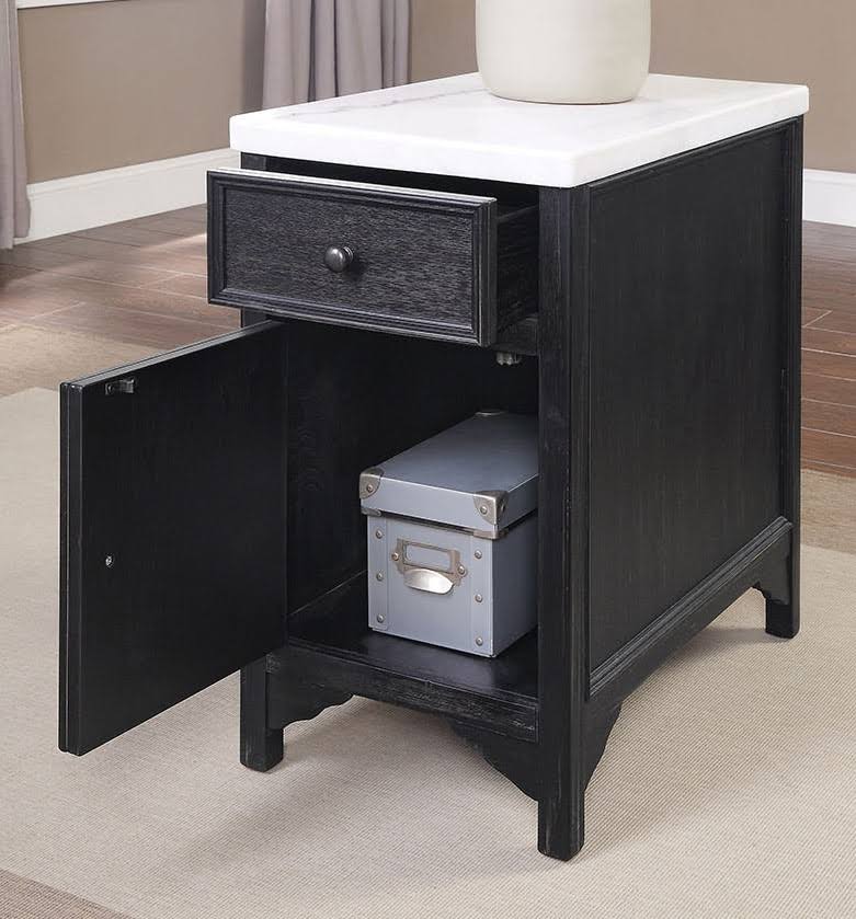 White Black Side Table B591923