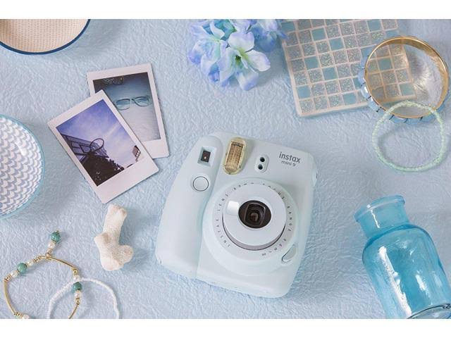Ice Blue Instant Camera with Twin Film Pack V220