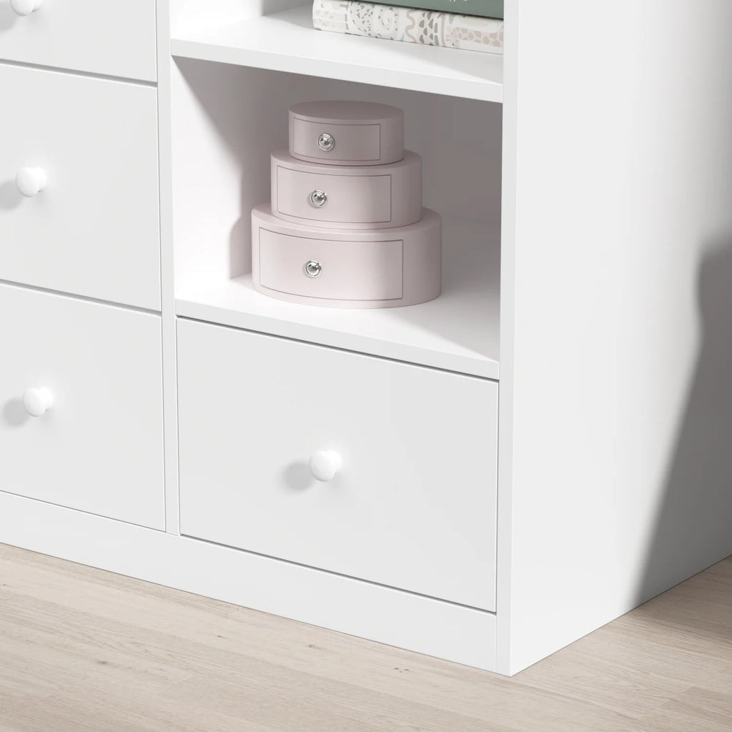 White 5 Drawer Baby Changing Table Dresser with Storage C411771