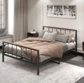 Queen Metal Platform Bed Frame with Headboard and Footboard Z434