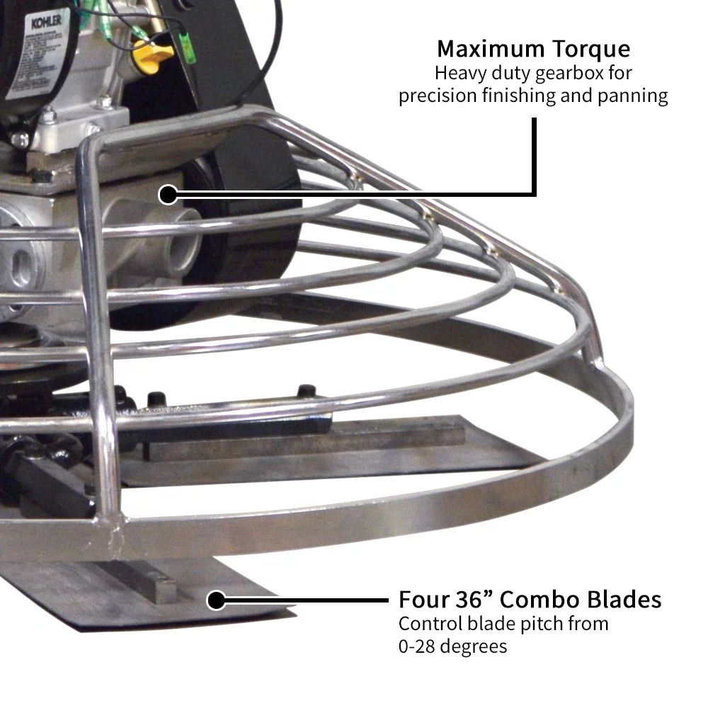36" Gas Power Trowel with Blades and Float Pan J944811
