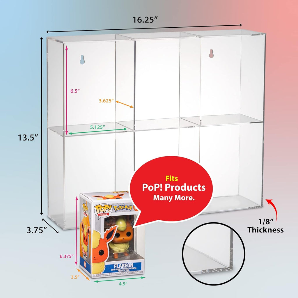 Pack of 2 Acrylic Display Case for 6 Regular Size Funko Pop Boxes G304849
