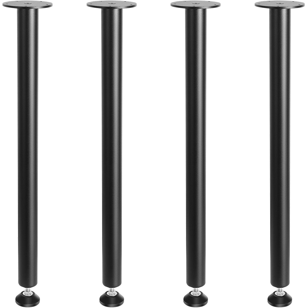 28" Solid Steel Adjustable Desk Legs Set of 4 Black Q5125