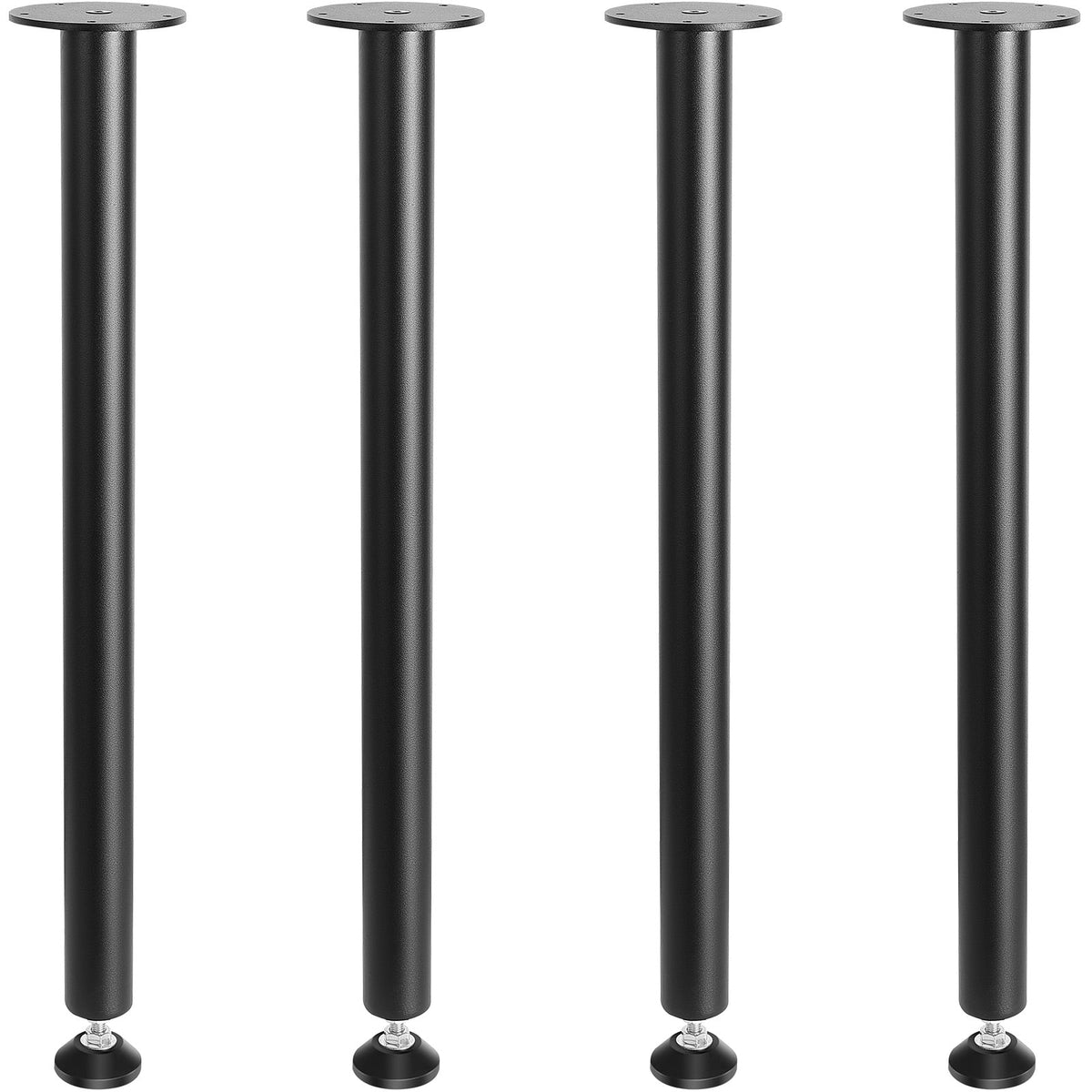28" Solid Steel Adjustable Desk Legs Set of 4 Black Q5125