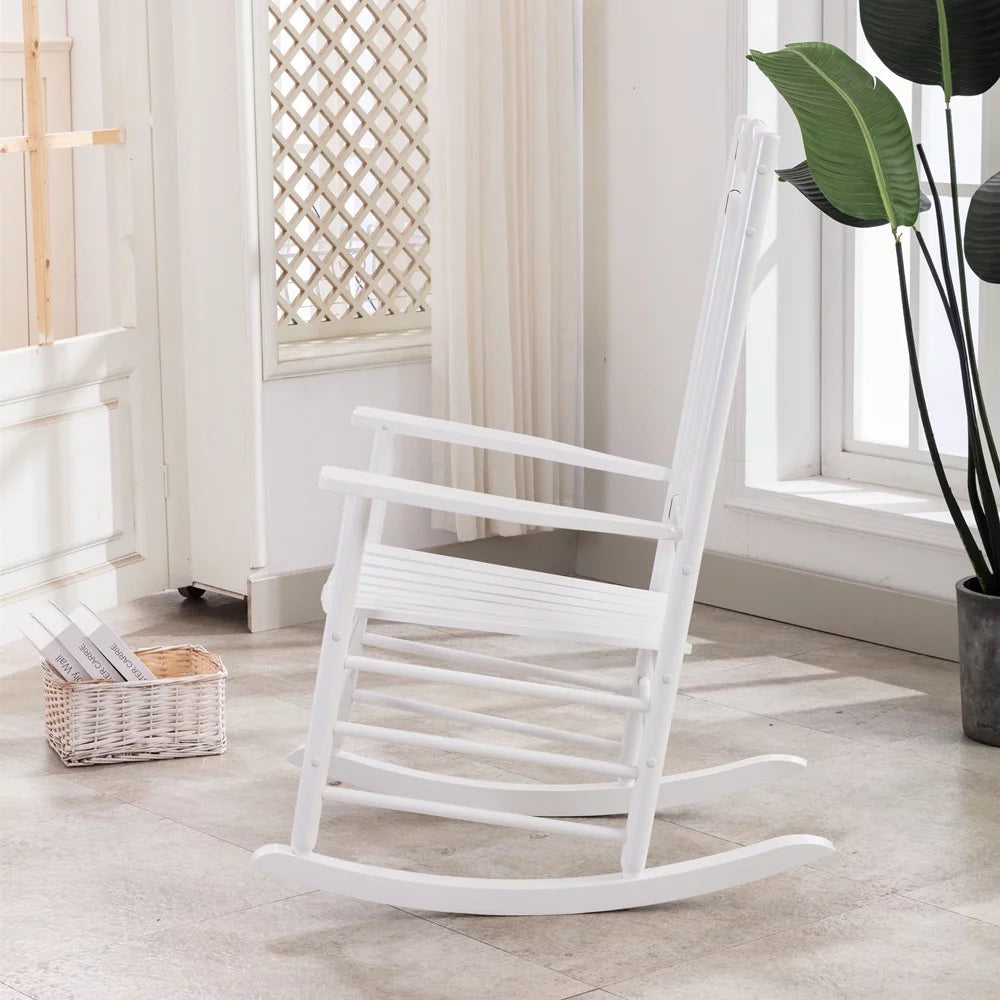 White Wood Rocking Chair J203416
